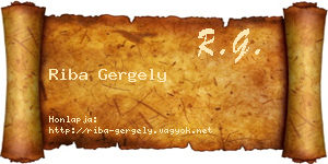 Riba Gergely névjegykártya